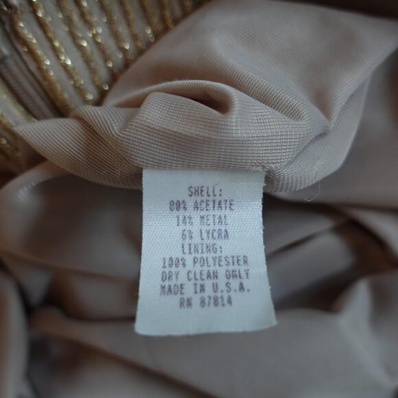 Vintage Cache Skirt Womens Size 10 Gold Metallic Glitter Maxi Evening Party 90s - Picture 10 of 10